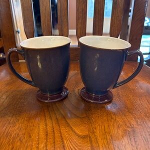 Denby England Storm Plum Set/2 Footed Mugs